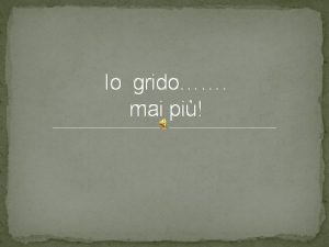 Io grido mai pi Il razzismo lespressione del