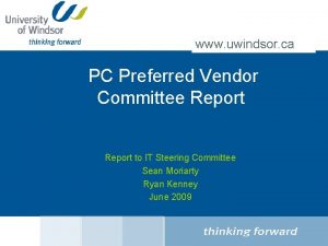 www uwindsor ca PC Preferred Vendor Committee Report