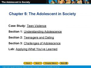 The Adolescent in Society Chapter 5 The Adolescent