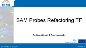 SAM Probes Refactoring TF Cristina Aiftimiei Emir Imamagic