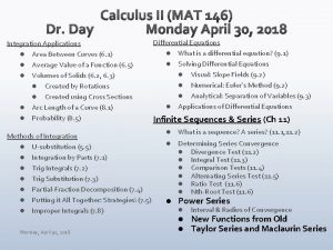 Integration Applications l Area Between Curves 6 1