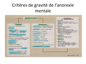 Critres de gravit de lanorexie mentale Complications de