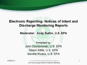 Electronic Reporting Notices of Intent and Discharge Monitoring