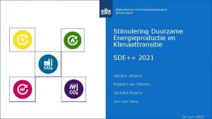 Stimulering Duurzame Energieproductie en Klimaattransitie SDE 2021 Hendrik