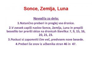 Sonce Zemlja Luna Navodila za delo 1 Natanno