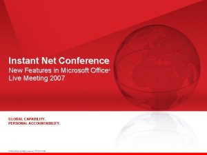 Instant Net Conference New Features in Microsoft Office