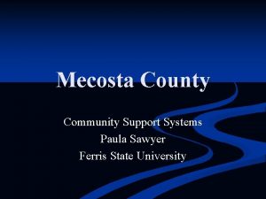 Mecosta County Community Support Systems Paula Sawyer Ferris