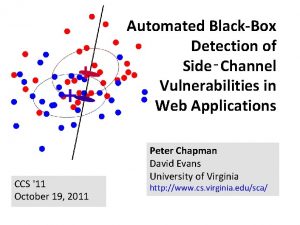 Automated BlackBox Detection of SideChannel Vulnerabilities in Web