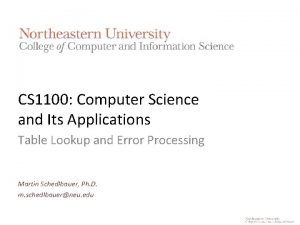 CS 1100 Computer Science and Its Applications Table