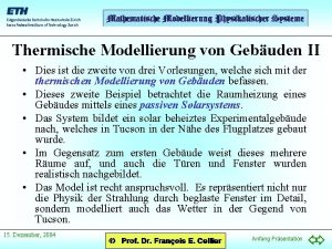 Thermische Modellierung von Gebuden II Dies ist die