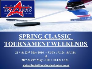 SPRING CLASSIC TOURNAMENT WEEKENDS 21 st 22 nd