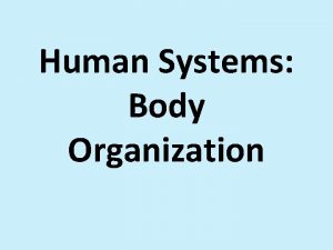 Human Systems Body Organization Human Body 100 trillion