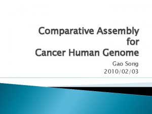 Comparative Assembly for Cancer Human Genome Gao Song