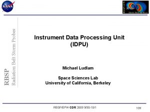 Radiation Belt Storm Probes RBSP Instrument Data Processing