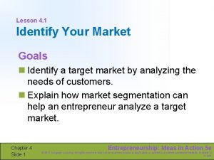 Lesson 4 1 Identify Your Market Goals n