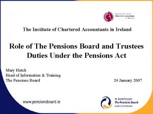 The Institute of Chartered Accountants in Ireland Role