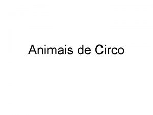 Animais de Circo POR FAVOR PERCA ALGUNS MINUTOS