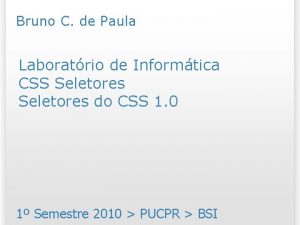 Bruno C de Paula Laboratrio de Informtica CSS