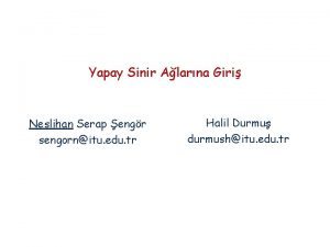 Yapay Sinir Alarna Giri Neslihan Serap engr sengornitu