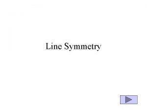 Line Symmetry A shape has line symmetry if