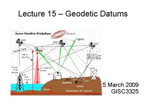 Lecture 15 Geodetic Datums 5 March 2009 GISC