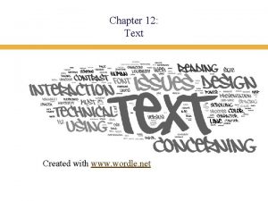 Chapter 12 Text Created with www wordle net