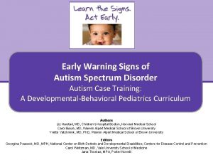 Early Warning Signs of Autism Spectrum Disorder Autism
