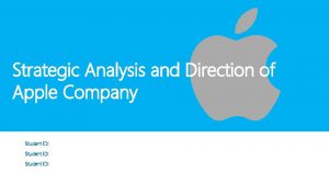 Strategic Analysis and Direction of Apple Company Student