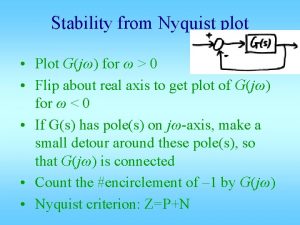 Stability from Nyquist plot Plot Gj for 0