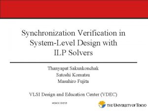 Synchronization Verification in SystemLevel Design with ILP Solvers