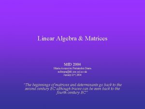 Linear Algebra Matrices Mf D 2004 Mara Asuncin