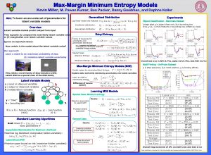 MaxMargin Minimum Entropy Models Kevin Miller M Pawan