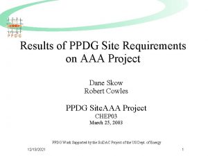 Results of PPDG Site Requirements on AAA Project