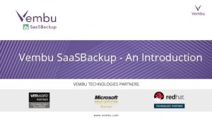 Vembu Saa SBackup An Introduction About Vembu Technologies