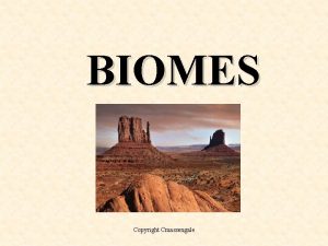 BIOMES Copyright Cmassengale Biogeography study of where organisms