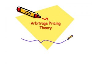 Arbitrage Pricing Theory APT Created in 1976 by