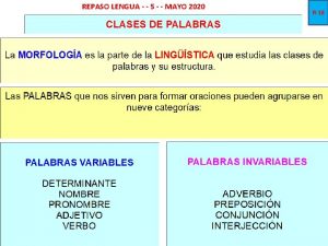 REPASO LENGUA 5 MAYO 2020 R18 REPASO LENGUA