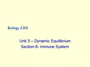 Biology 2201 Unit 3 Dynamic Equilibrium Section 6