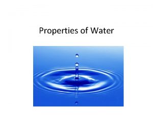 Properties of Water Organic and Inorganic Molecules I
