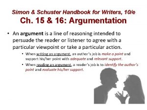 Simon Schuster Handbook for Writers 10e Ch 15