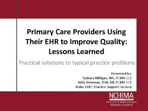 Primary Care Providers Using Their EHR to Improve