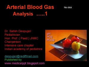 Arterial Blood Gas Analysis 1 Dr Satish Deopujari