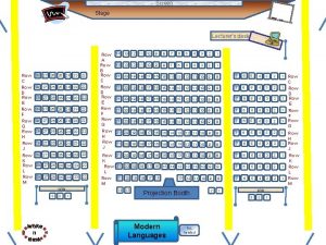 Screen Stage Lecturers desk Row C Row D