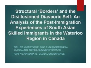 Structural Borders and the Disillusioned Diasporic Self An