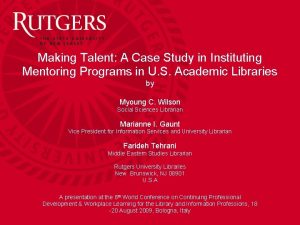 Making Talent A Case Study in Instituting Mentoring