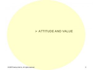 COURSE CONTENT ATTITUDE AND VALUE 2005 Prentice Hall