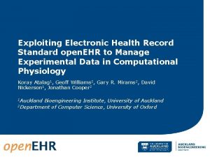 Exploiting Electronic Health Record Standard open EHR to