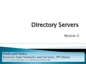 Directory Servers Module D Panko and Panko Business