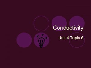 Conductivity Unit 4 Topic 6 Solutions l Solutions