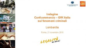 Indagine Confcommercio Gf K Italia sui fenomeni criminali